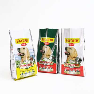 Customized Printing Laminated Flat Bottom Pet Food Packaging Bags