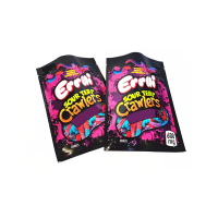 Hot Selling 600MG Errlli Sour Terp Crawlers Sour Sweet Fruit Bites Package Pouch Very Berry Gummy Worm Packing Zipper Bag